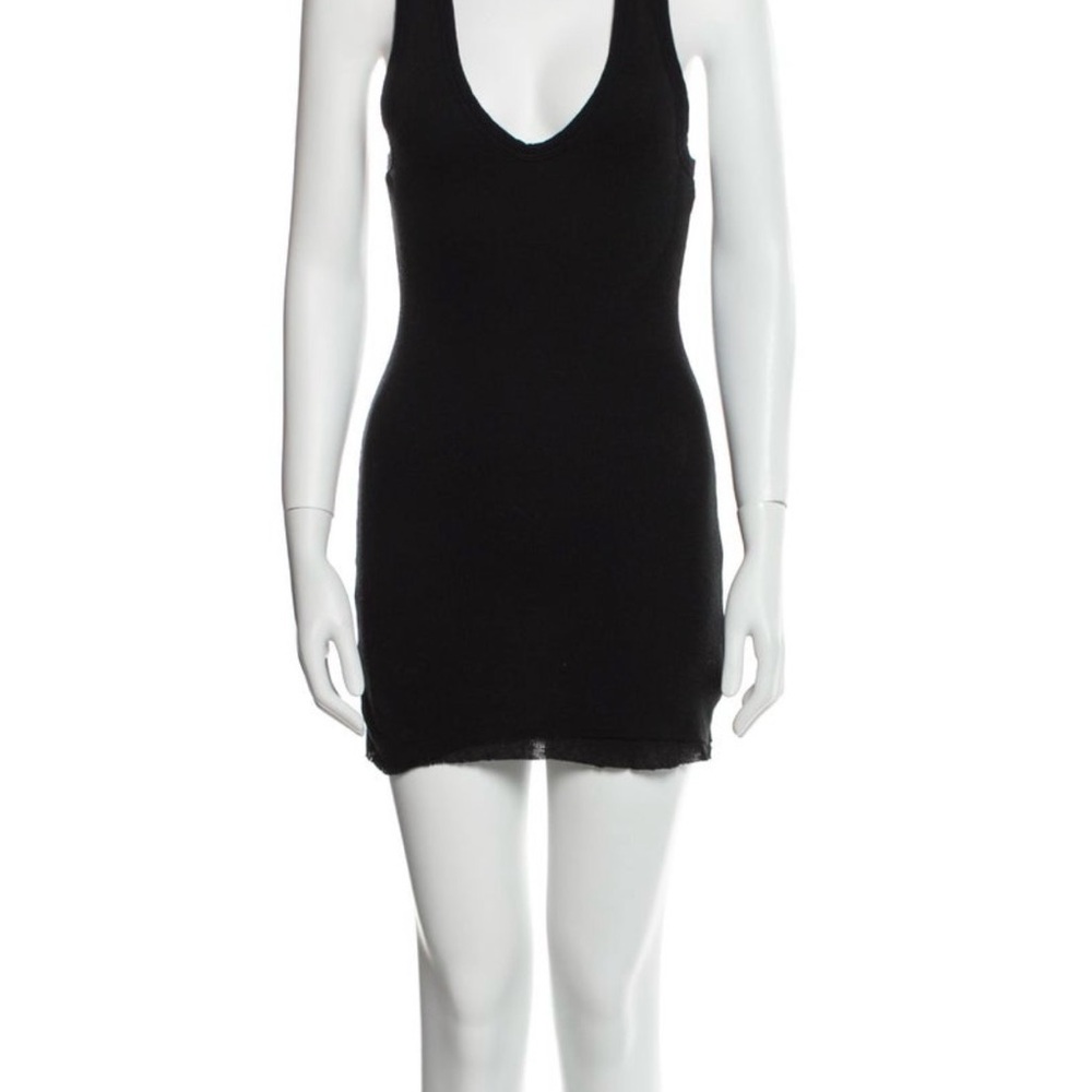 James Perse Black V-Neck Mini Tank Dress
